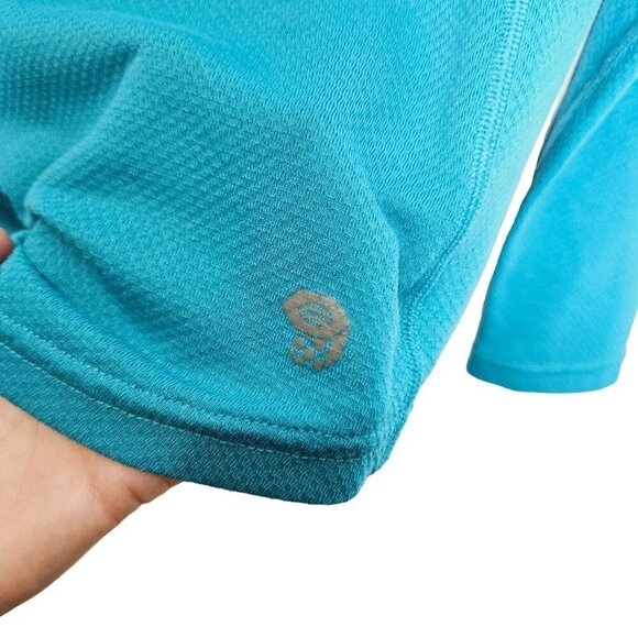 Mountain Hardwear Women's Long Sleeve Henley Shirt Size M Teal Breathable - Picture 4 of 9